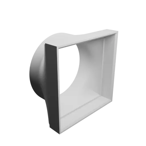 Adaptateur de tube rond ⌀80 mm vers rectangulaire 80×80 mm, épaisseur 3 mm