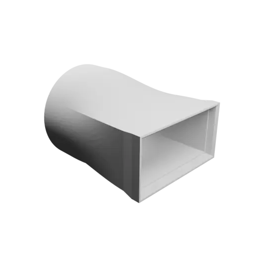 Adaptateur de tube rond ⌀60 mm vers rectangulaire 60×30 mm, épaisseur 2 mm