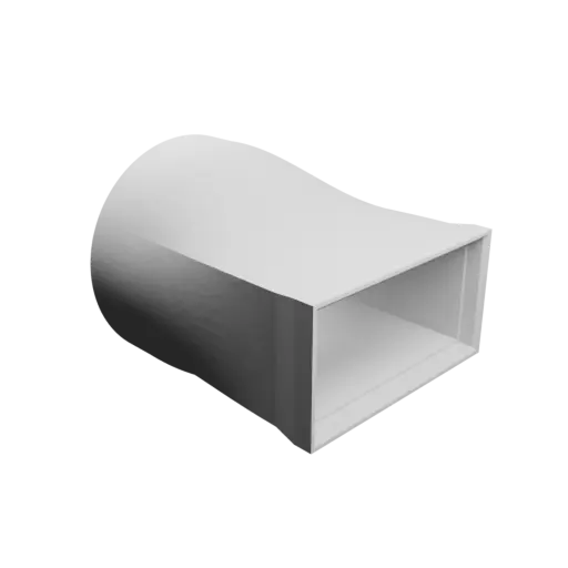 Adaptateur de tube rond ⌀65 mm vers rectangulaire 60×30 mm, épaisseur 2 mm