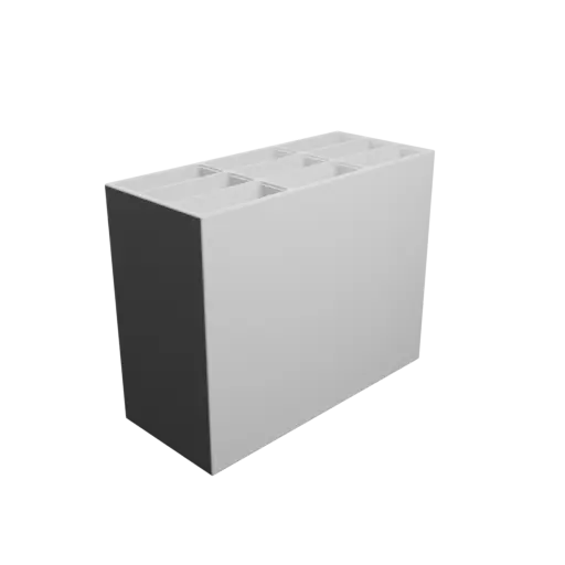 Color-coded compartment box STL 3D file: 9 compartments of 15×40×100 mm