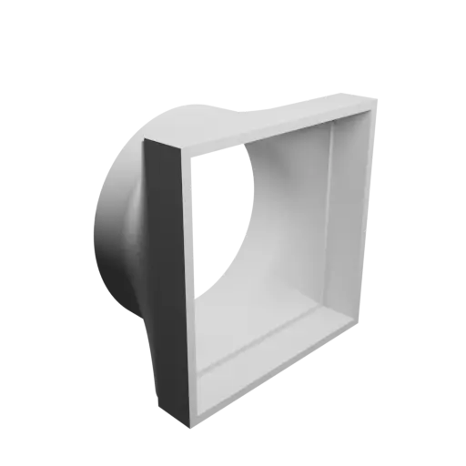 Adaptateur de tube rond ⌀80 mm vers rectangulaire 80×80 mm, épaisseur 3 mm