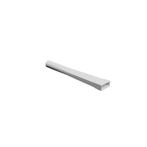 Adaptateur de tube rond ⌀30 mm vers rectangulaire 40×12 mm, épaisseur 4 mm + décalage