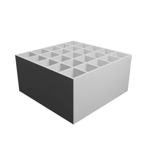 Boîte multi-compartiments : 25 compartiments de 30×30×80 mm