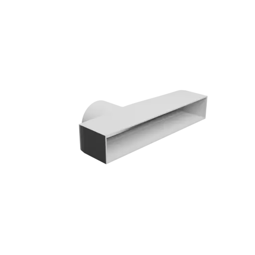 Round-to-Rectangular Tube Adapter ⌀98 mm to 300×50 mm, thickness 2 mm + offset
