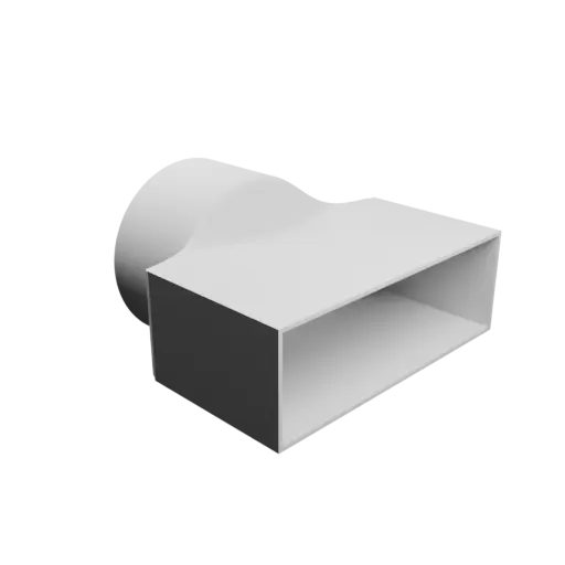 Round-to-Rectangular Tube Adapter ⌀100 mm to 150×50 mm, thickness 2 mm