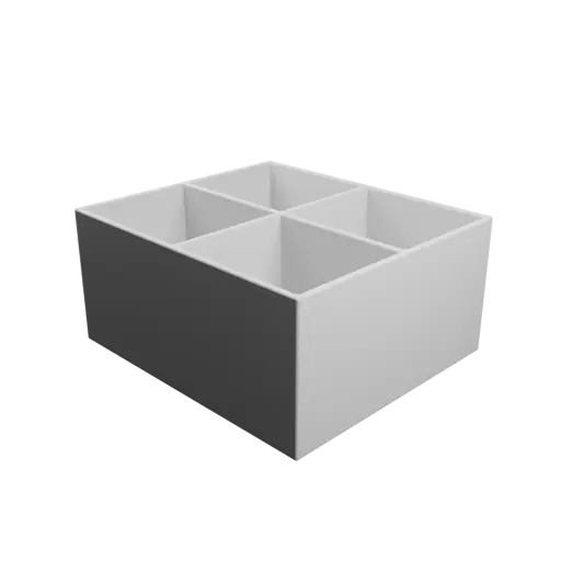 Multi-compartment box: 4 compartments of 48×42×46 mm