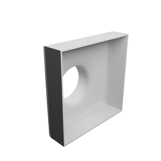 Round-to-Rectangular Tube Adapter ⌀110 mm to 220×220 mm, thickness 3 mm + offset