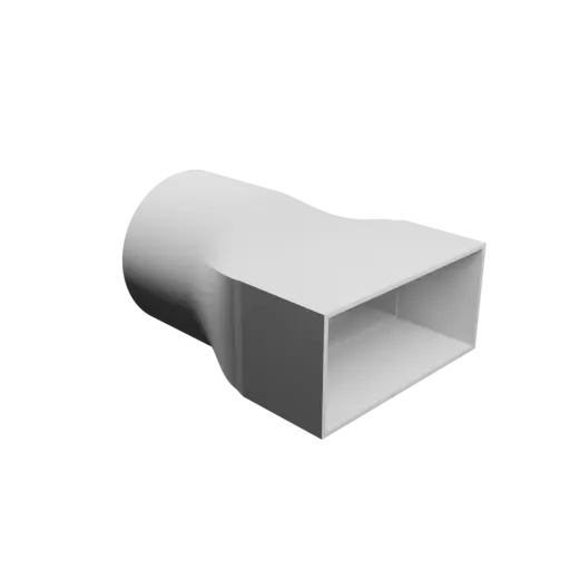 Round-to-Rectangular Tube Adapter ⌀85 mm to 105×50 mm, thickness 2 mm