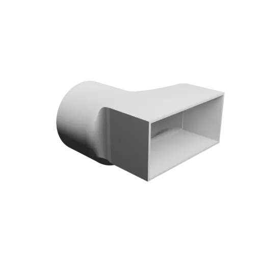 Round-to-Rectangular Tube Adapter ⌀85 mm to 105×50 mm, thickness 2 mm + offset
