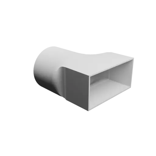 Round-to-Rectangular Tube Adapter ⌀85 mm to 105×50 mm, thickness 2 mm + offset