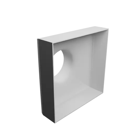 Round-to-Rectangular Tube Adapter ⌀150 mm to 300×300 mm, thickness 3 mm + offset