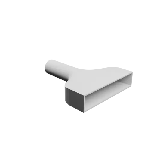 Round-to-Rectangular Tube Adapter ⌀50 mm to 200×40 mm, thickness 3 mm