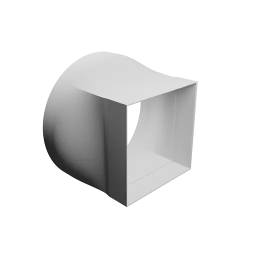 Round-to-Rectangular Tube Adapter STL file ⌀300 mm to 200×200 mm, thickness 3 mm