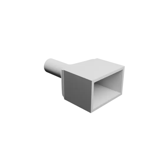 Round-to-Rectangular Tube Adapter ⌀20 mm to 50×30 mm, thickness 3 mm