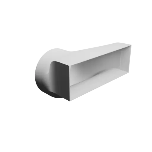 Round-to-Rectangular Tube Adapter ⌀150 mm to 235×80 mm, thickness 2 mm + offset