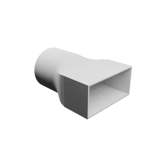Round-to-Rectangular Tube Adapter ⌀80 mm to 105×50 mm, thickness 2 mm