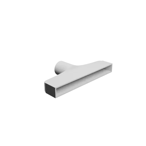 Round-to-Rectangular Tube Adapter ⌀48 mm to 239×24 mm, thickness 3 mm