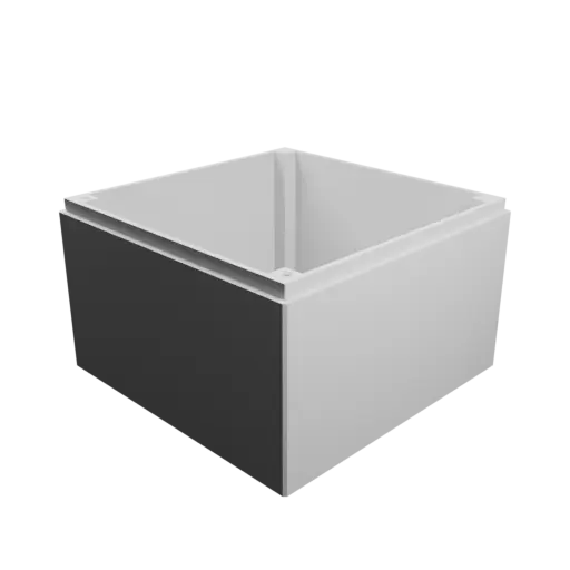 Enclosure with screw-mounted lid STL file: 120×120×80 mm (with ventilation on the lid and under the enclosure)