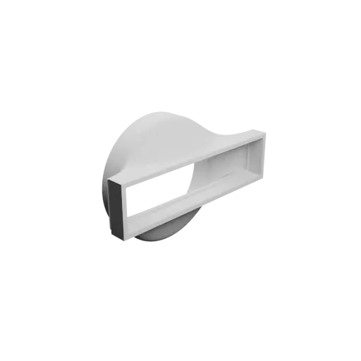 Round-to-Rectangular Tube Adapter ⌀150 mm to 215×50 mm, thickness 5 mm + offset