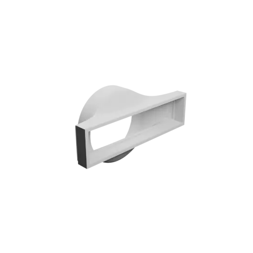 Round-to-Rectangular Tube Adapter ⌀127 mm to 215×50 mm, thickness 5 mm + offset