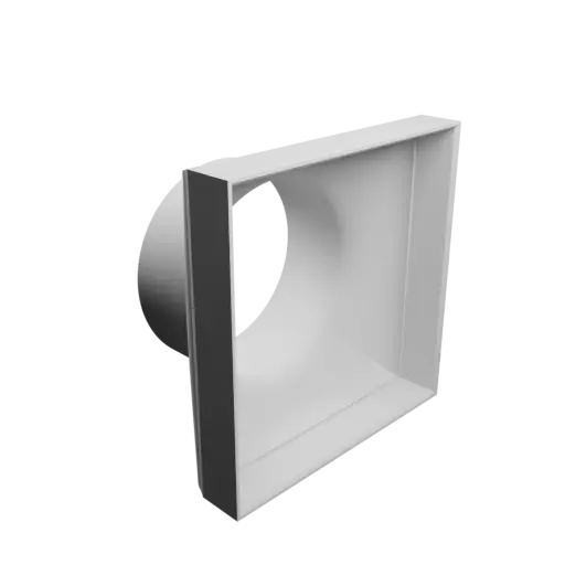 Adaptateur de tube rond ⌀75 mm vers rectangulaire 99×101 mm, épaisseur 2 mm
