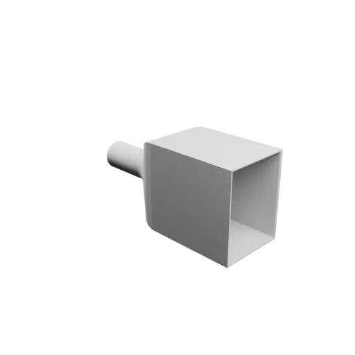 Round-to-Rectangular Tube Adapter STL 3D file ⌀31 mm to 70×90 mm, thickness 2 mm