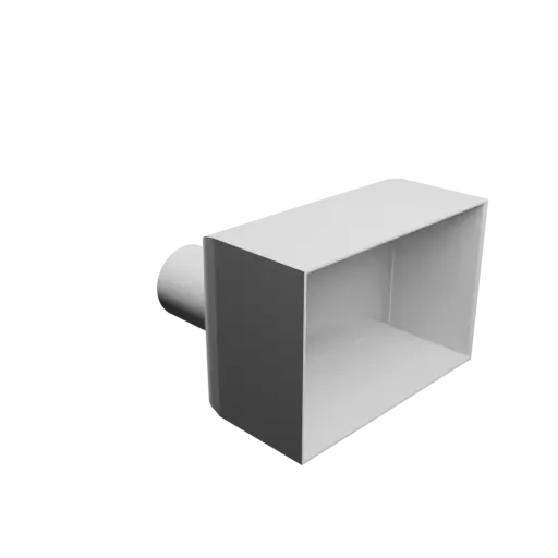 Round-to-Rectangular Tube Adapter STL file ⌀42 mm to 120×80 mm, thickness 2 mm + offset