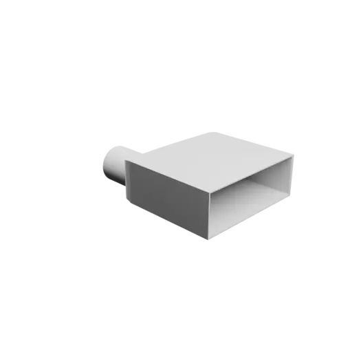 Round-to-Rectangular Tube Adapter STL file ⌀42 mm to 120×40 mm, thickness 2 mm + offset
