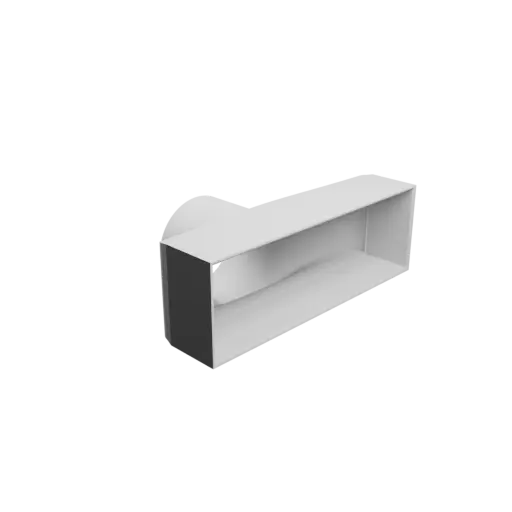 Round-to-Rectangular Tube Adapter STL 3D file ⌀58 mm to 150×48 mm, thickness 2 mm + offset