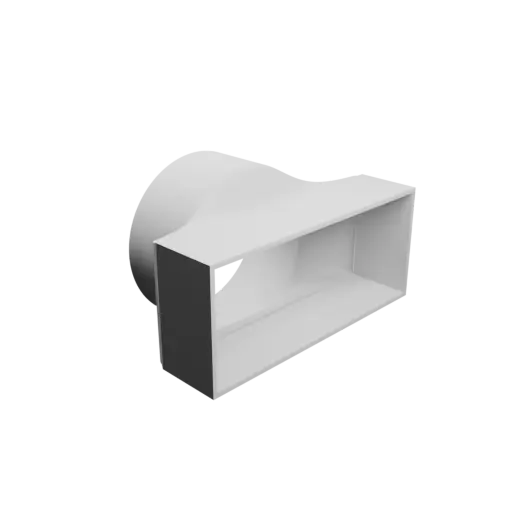 Round-to-Rectangular Tube Adapter STL file ⌀200 mm to 300×125 mm, thickness 5 mm