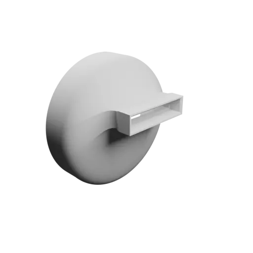 Round-to-Rectangular Tube Adapter STL 3D file ⌀101.6 mm to 50×10 mm, thickness 2 mm + offset