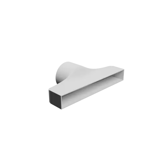 Round-to-Rectangular Tube Adapter STL file ⌀100 mm to 300×40 mm, thickness 2 mm