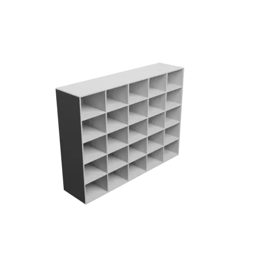 3D Model Small parts organizer with 25 drawers 40×30×50 mm STL 3D file, thickness: 2 mm