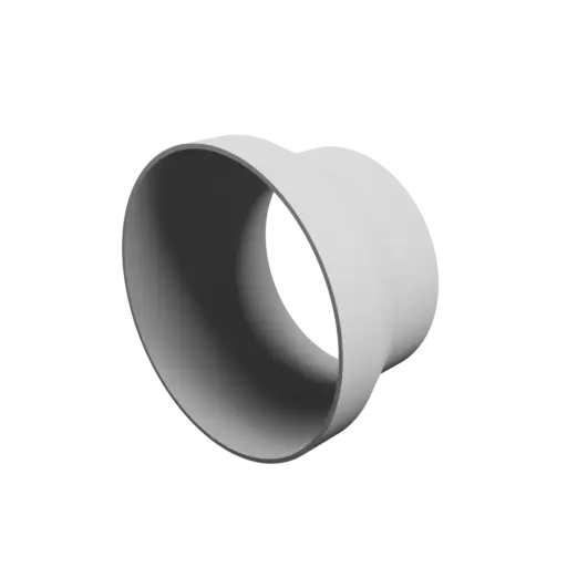 Tube adapter STL 3D file ⌀ 125–100 mm (Length: 70 mm)