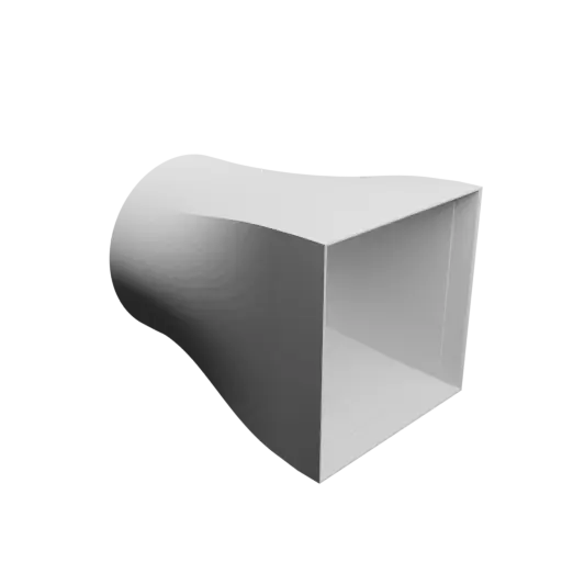Round-to-Rectangular Tube Adapter STL file ⌀199 mm to 204×204 mm, thickness 3 mm