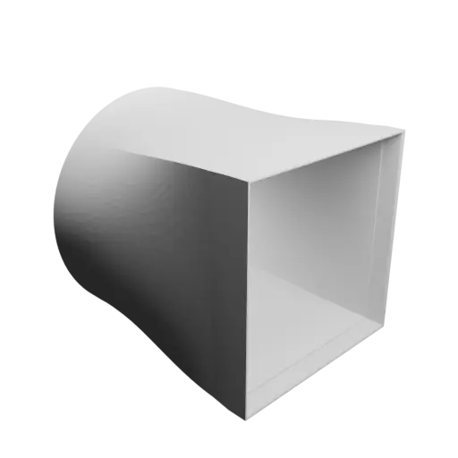 Round-to-Rectangular Tube Adapter STL file ⌀249 mm to 204×204 mm, thickness 3 mm