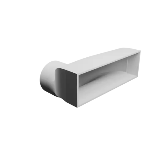 Round-to-Rectangular Tube Adapter STL file ⌀90 mm to 200×60 mm, thickness 3 mm + offset