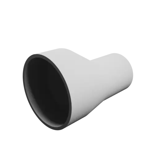 Tube adapter STL file ⌀ 70–42 mm (Length: 87 mm)