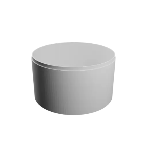 Round box with lid STL 3D file ⌀ 132 mm - Height: 75 mm, Shell: 2 mm