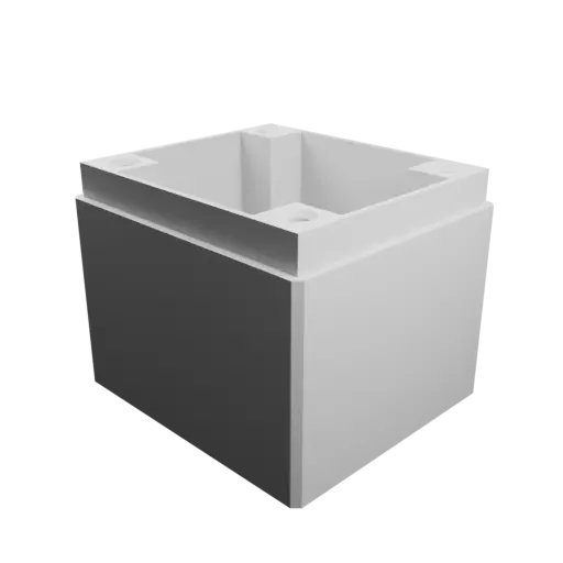 Enclosure with screw-mounted lid STL file: 45×40×40 mm (with ventilation on the lid and under the enclosure)