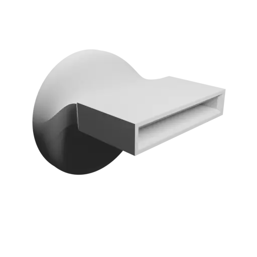 Round-to-Rectangular Tube Adapter STL file ⌀102 mm to 80×9 mm, thickness 5 mm + offset
