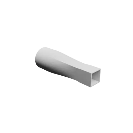 Round-to-Rectangular Tube Adapter STL 3D file ⌀100 mm to 50×50 mm, thickness 3 mm