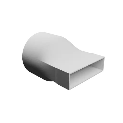 Round-to-Rectangular Tube Adapter STL 3D file ⌀180 mm to 180×50 mm, thickness 3 mm