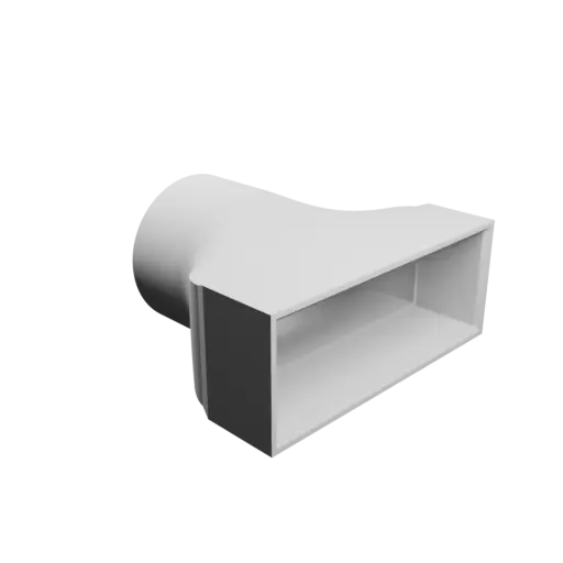 Round-to-Rectangular Tube Adapter STL file ⌀32 mm to 55.1×20 mm, thickness 2 mm