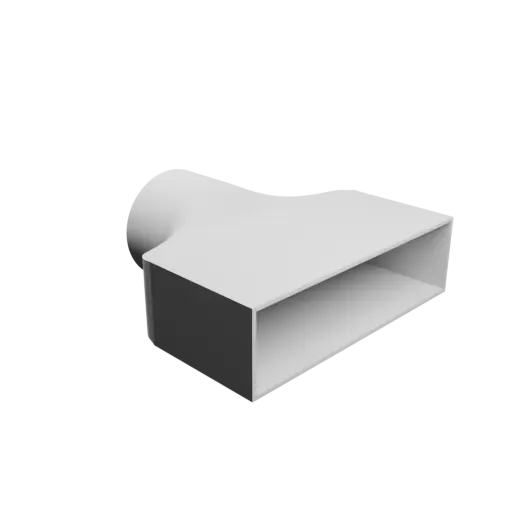Round-to-Rectangular Tube Adapter STL 3D file ⌀100 mm to 220×60 mm, thickness 3 mm