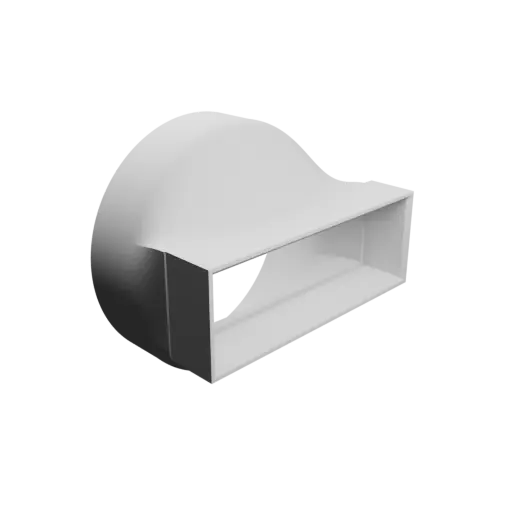 Round-to-Rectangular Tube Adapter STL 3D file ⌀150 mm to 150×50 mm, thickness 4 mm + offset