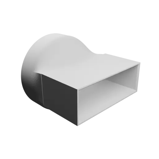 Round-to-Rectangular Tube Adapter STL 3D file ⌀148 mm to 150×50 mm, thickness 4 mm + offset
