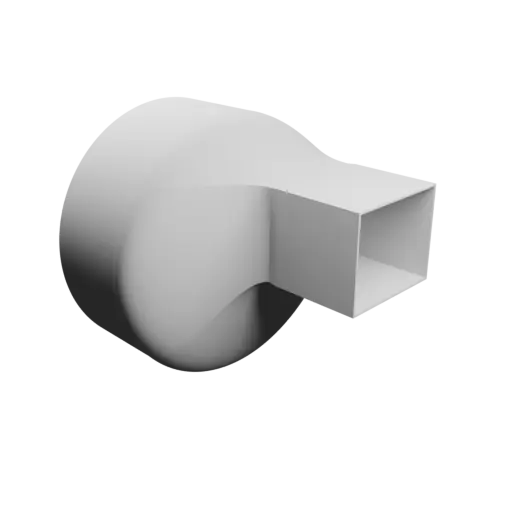 Round-to-Rectangular Tube Adapter STL file ⌀300 mm to 120×100 mm, thickness 2 mm + offset