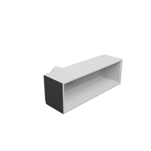 Round-to-Rectangular Tube Adapter STL 3D file ⌀20 mm to 100×30 mm, thickness 3 mm + offset