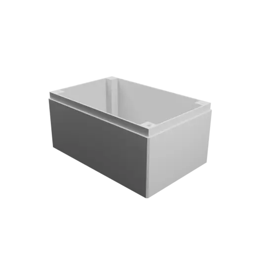 Enclosure with screw-mounted lid STL file: 100×65×50 mm (with ventilation on the lid and under the enclosure)